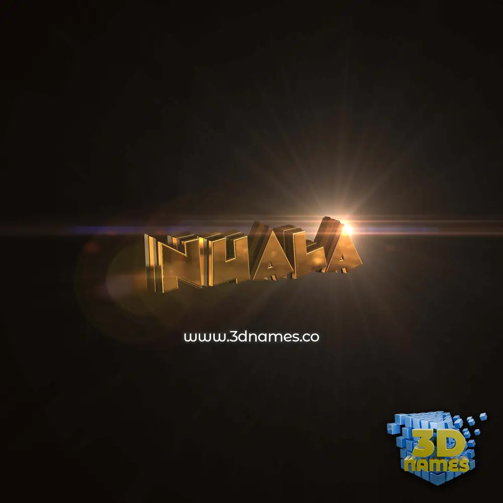 nuala in Golden Sparkle style - 3D name wallpaper