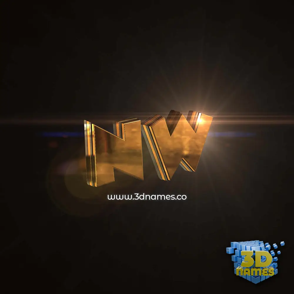 nw in Golden Sparkle style - 3D name wallpaper