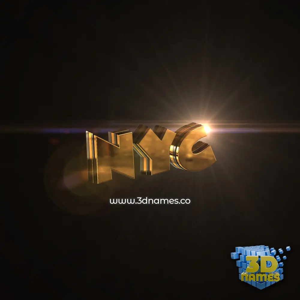nyc in Golden Sparkle style - 3D name wallpaper