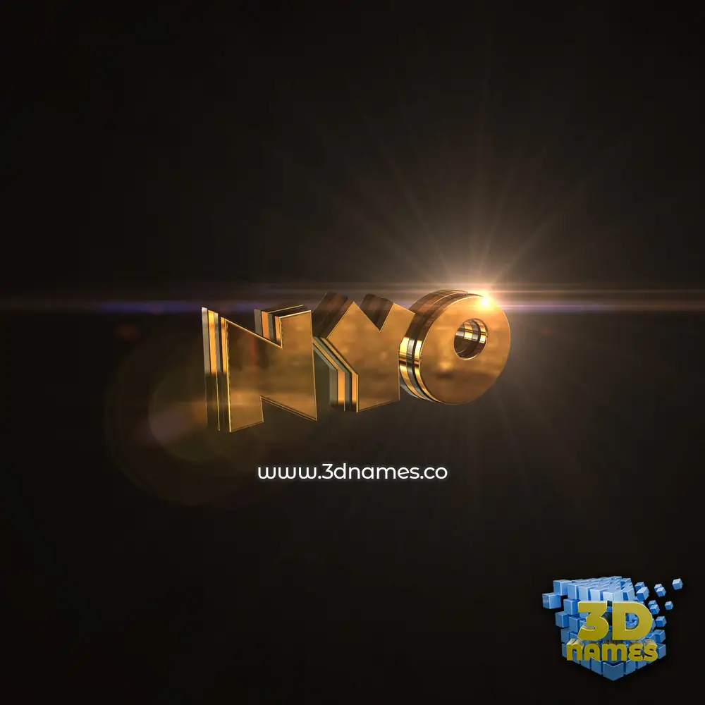 nyo in Golden Sparkle style - 3D name wallpaper