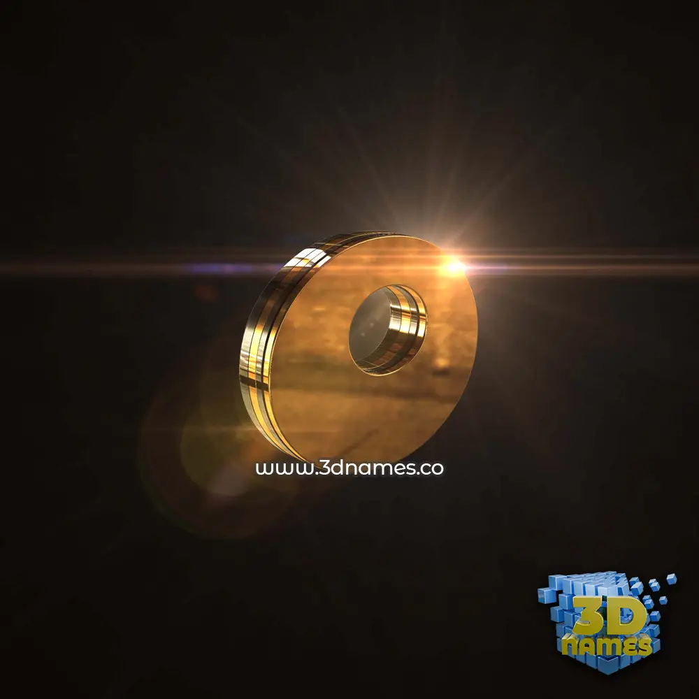 o in Golden Sparkle style - 3D name wallpaper