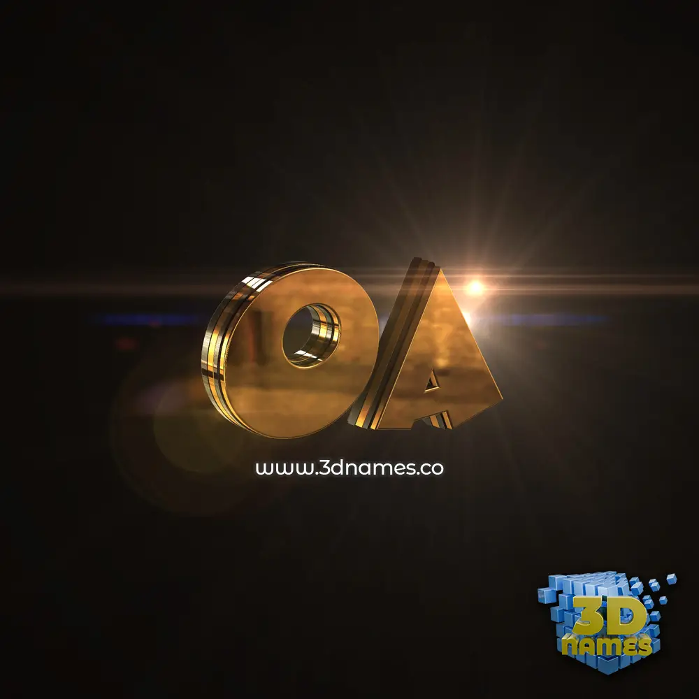 oa in Golden Sparkle style - 3D name wallpaper