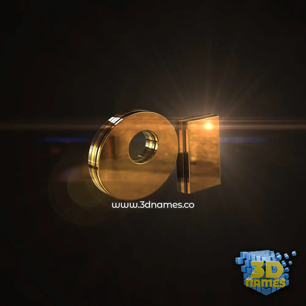 oi in Golden Sparkle style - 3D name wallpaper