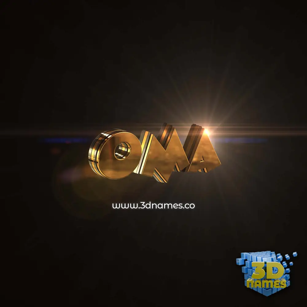 oma in Golden Sparkle style - 3D name wallpaper