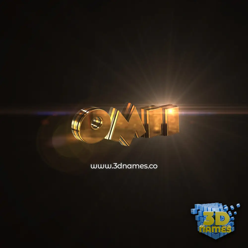 omii in Golden Sparkle style - 3D name wallpaper