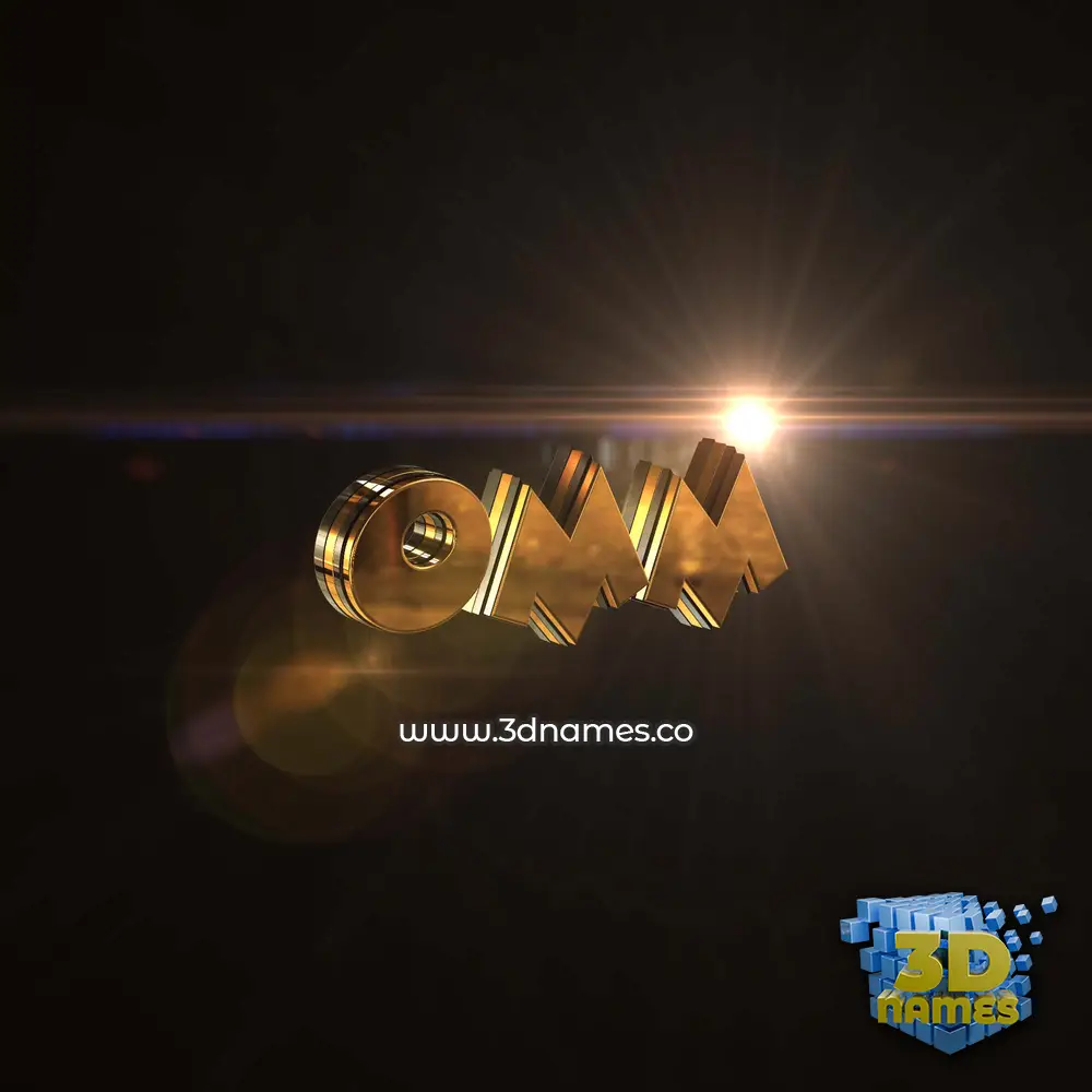 omm in Golden Sparkle style - 3D name wallpaper