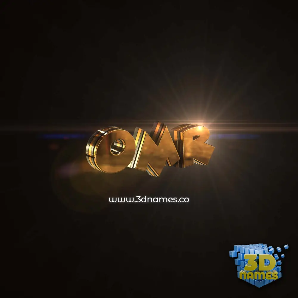 omr in Golden Sparkle style - 3D name wallpaper