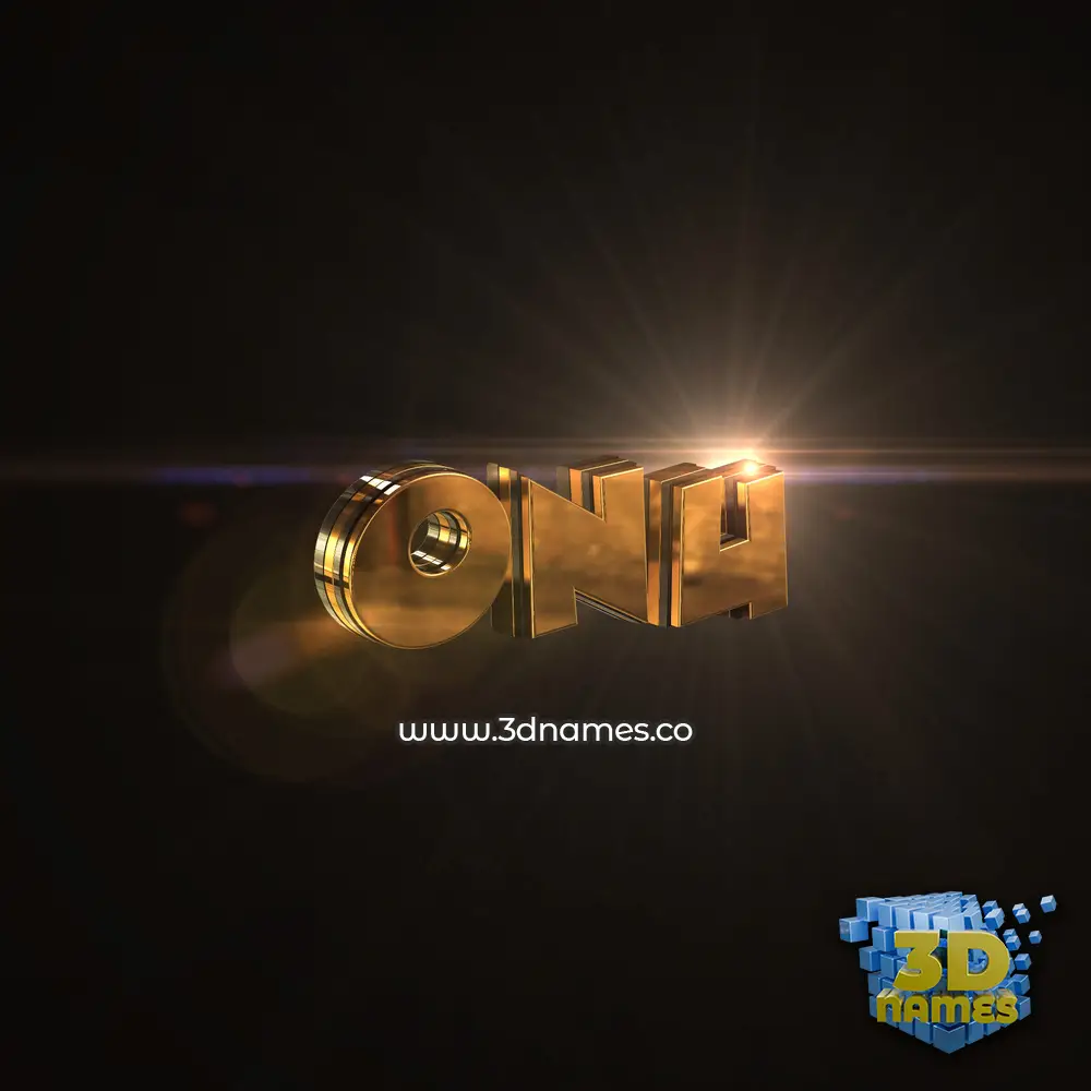 onu in Golden Sparkle style - 3D name wallpaper
