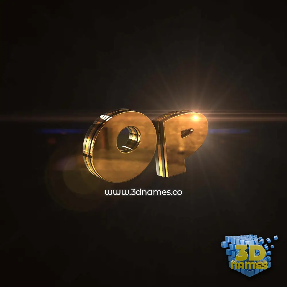 op in Golden Sparkle style - 3D name wallpaper