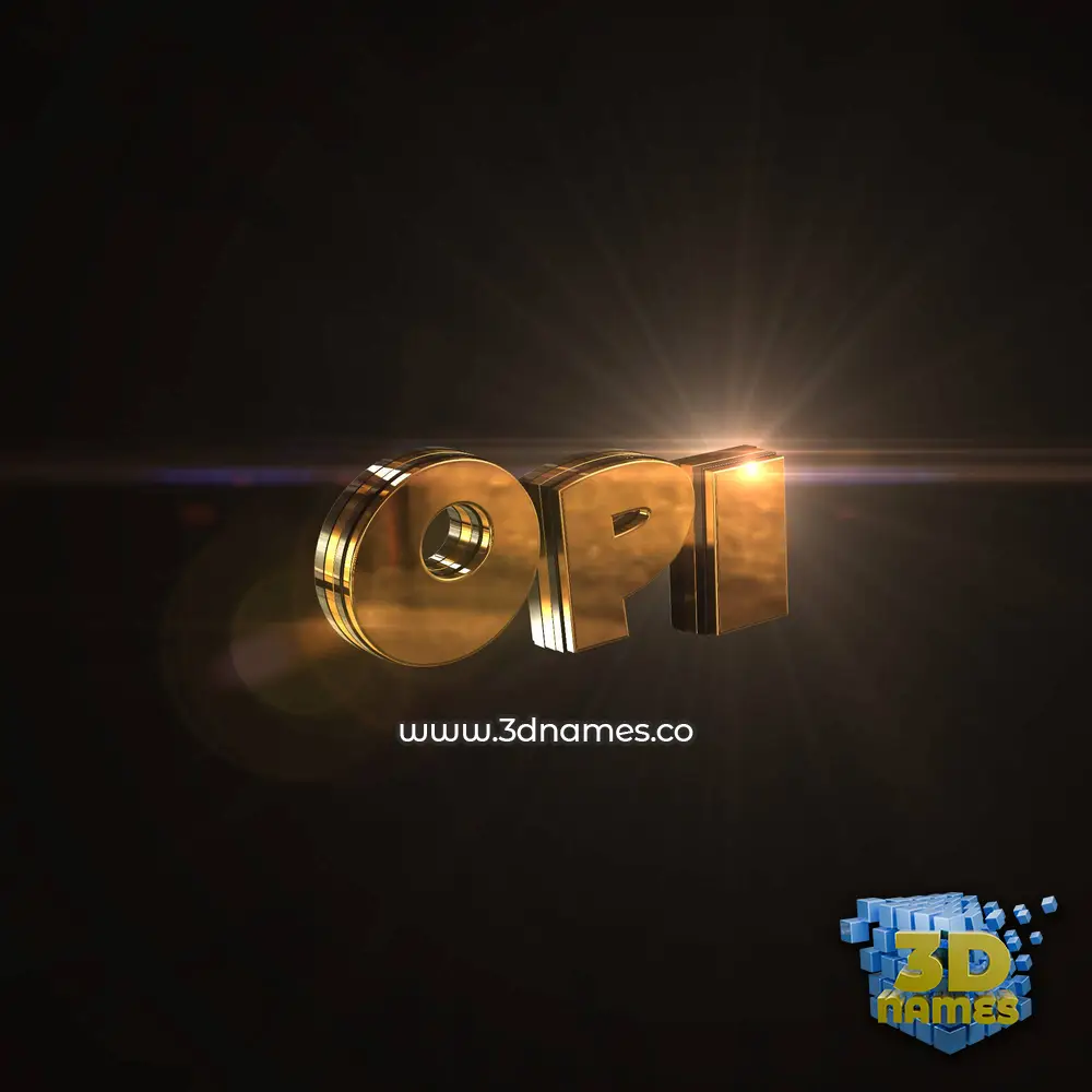 opi in Golden Sparkle style - 3D name wallpaper