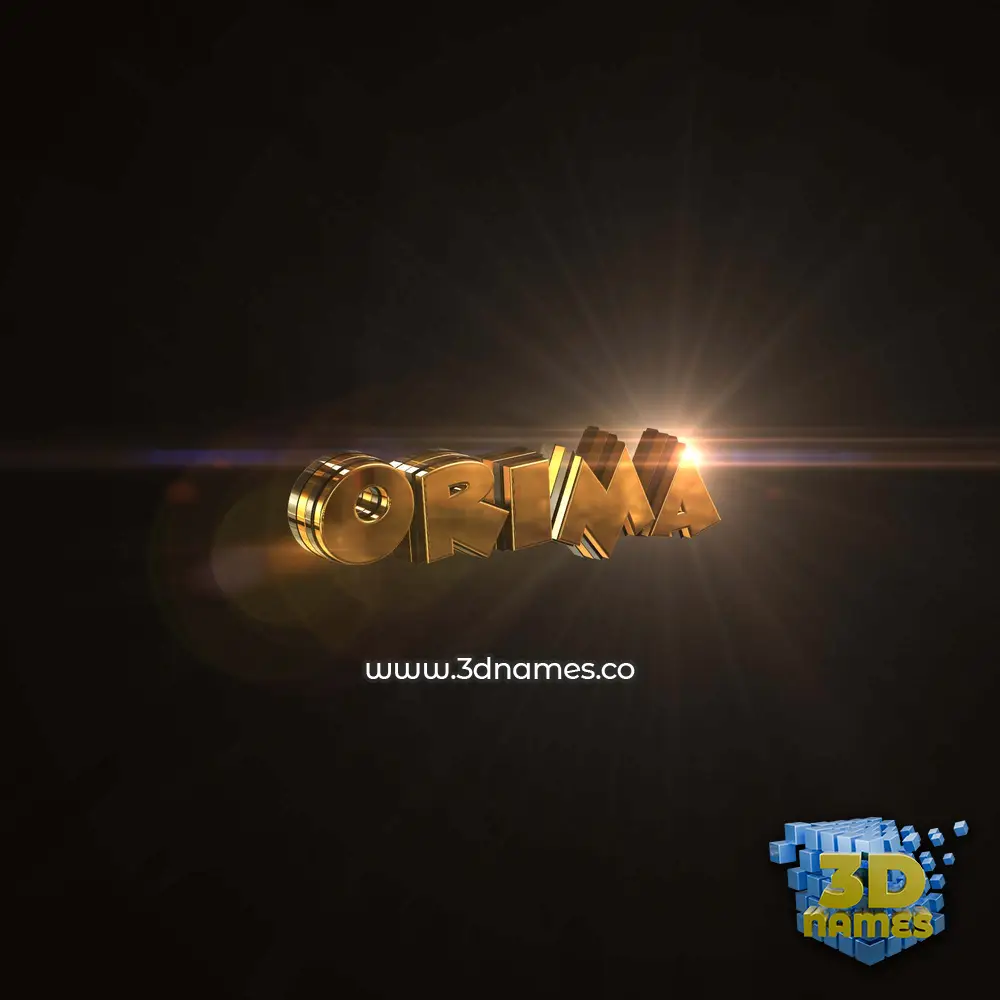 orima in Golden Sparkle style - 3D name wallpaper