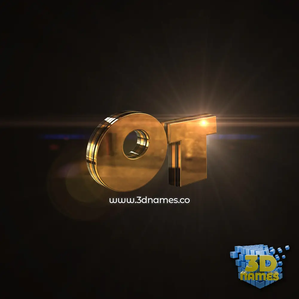 ot in Golden Sparkle style - 3D name wallpaper