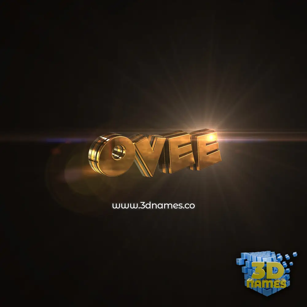 ovee in Golden Sparkle style - 3D name wallpaper