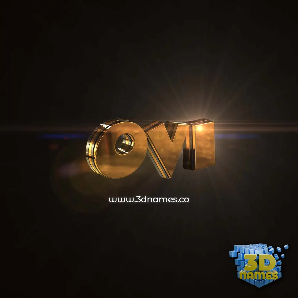 ovi in Golden Sparkle style - 3D name wallpaper