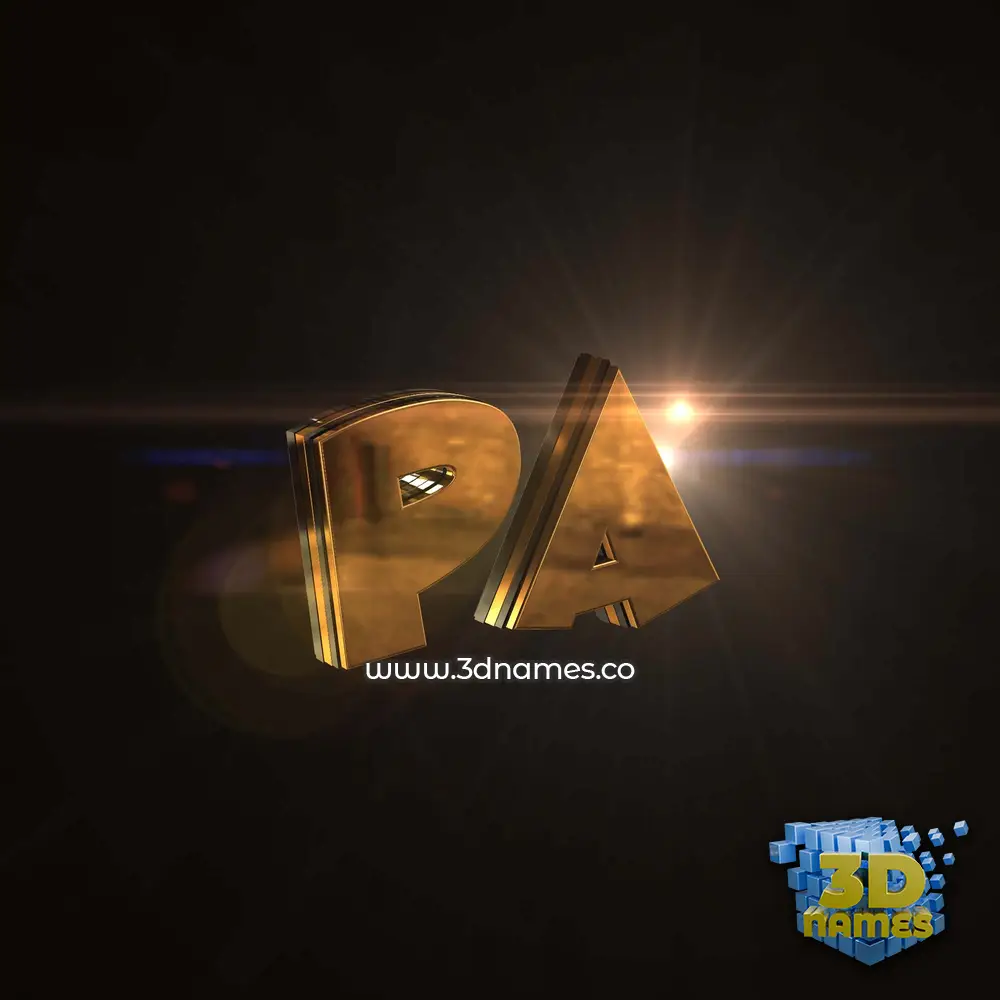 pa in Golden Sparkle style - 3D name wallpaper