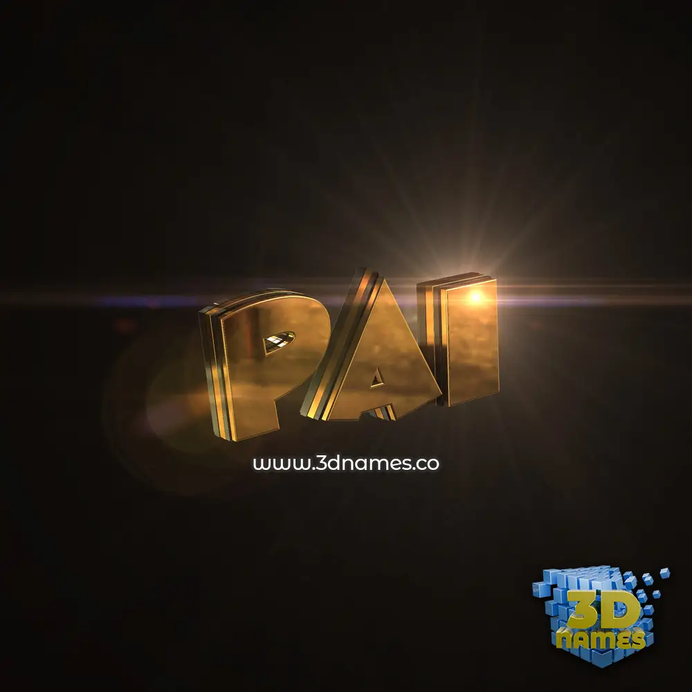 pai in Golden Sparkle style - 3D name wallpaper