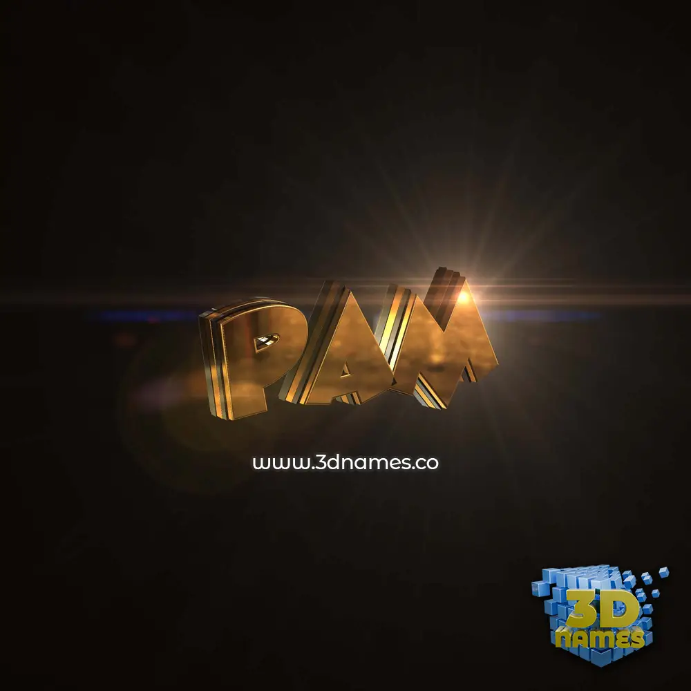 pam in Golden Sparkle style - 3D name wallpaper