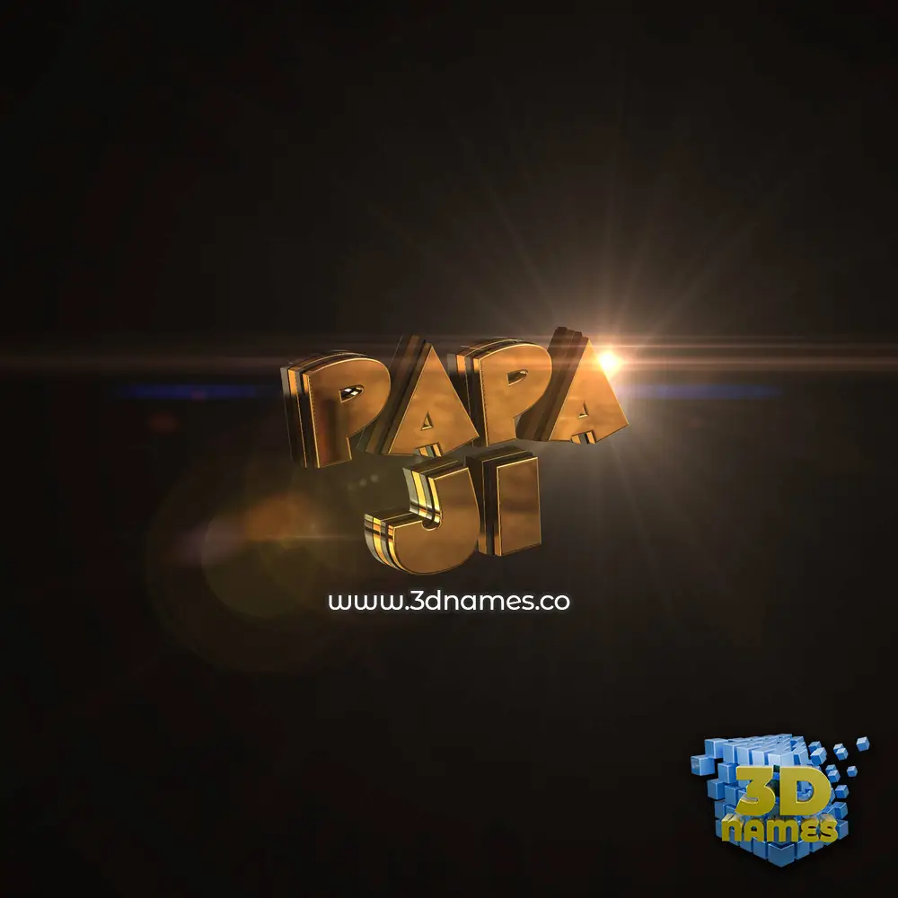 papa ji in Golden Sparkle style - 3D name wallpaper