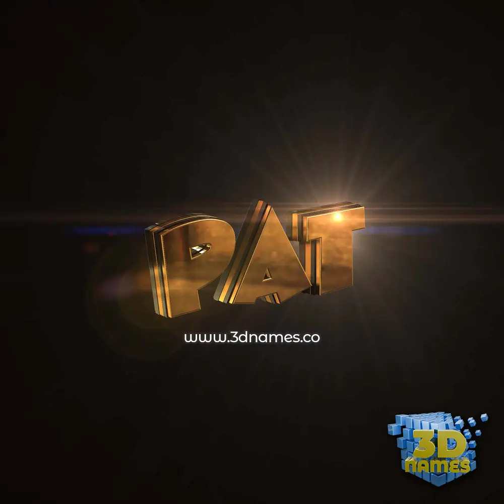 pat in Golden Sparkle style - 3D name wallpaper