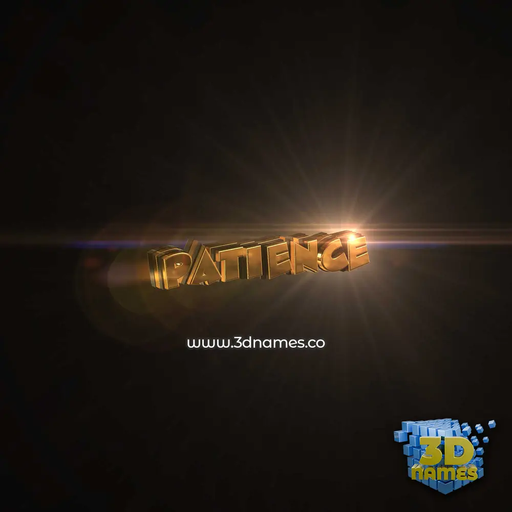 patience in Golden Sparkle style - 3D name wallpaper