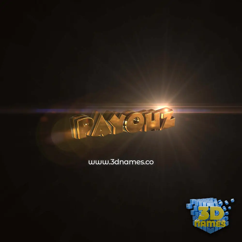 payouz in Golden Sparkle style - 3D name wallpaper