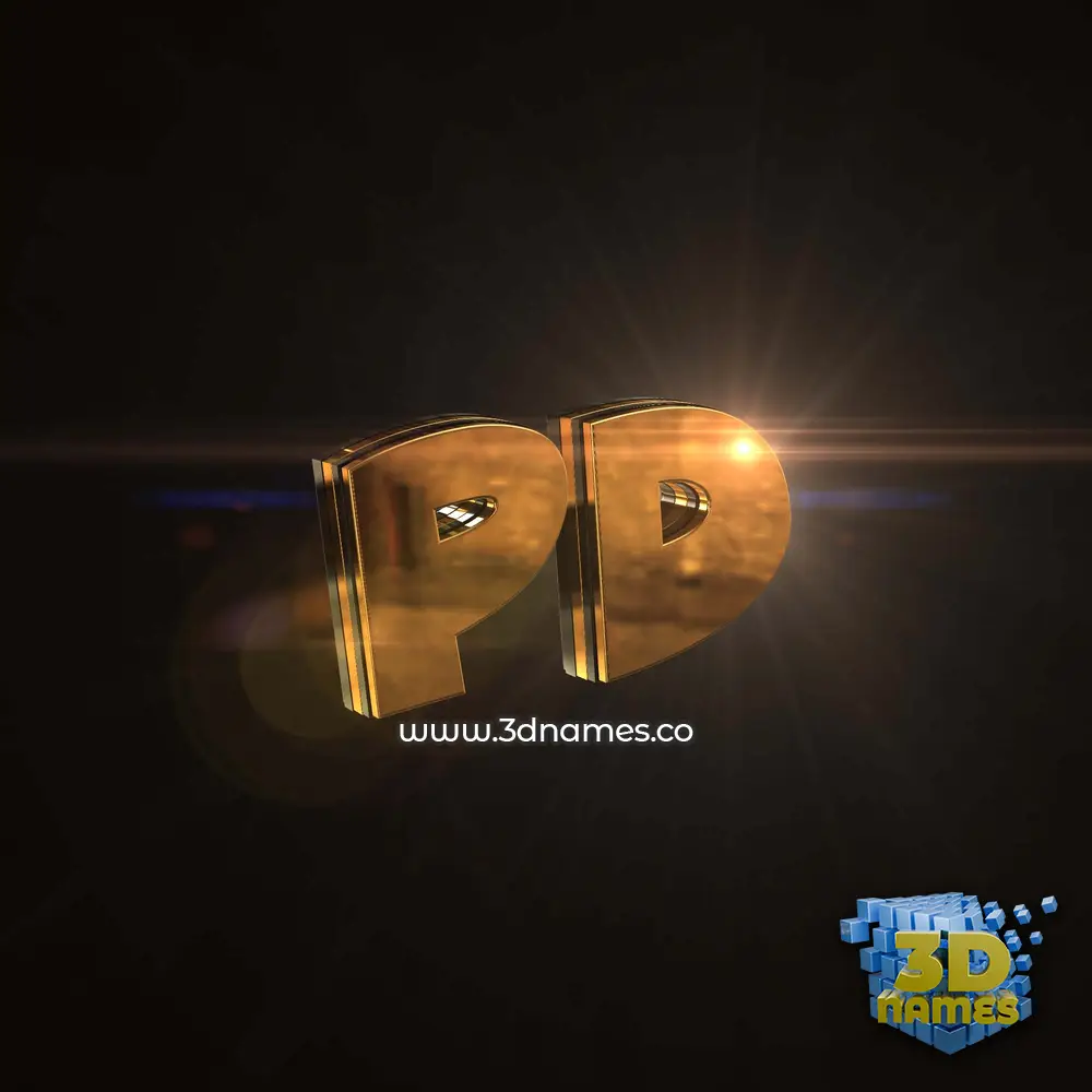 pd in Golden Sparkle style - 3D name wallpaper
