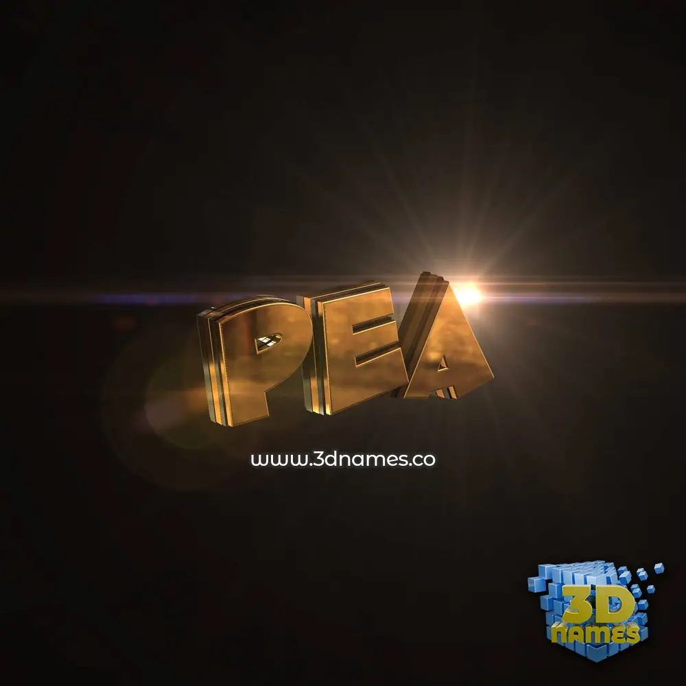 pea in Golden Sparkle style - 3D name wallpaper
