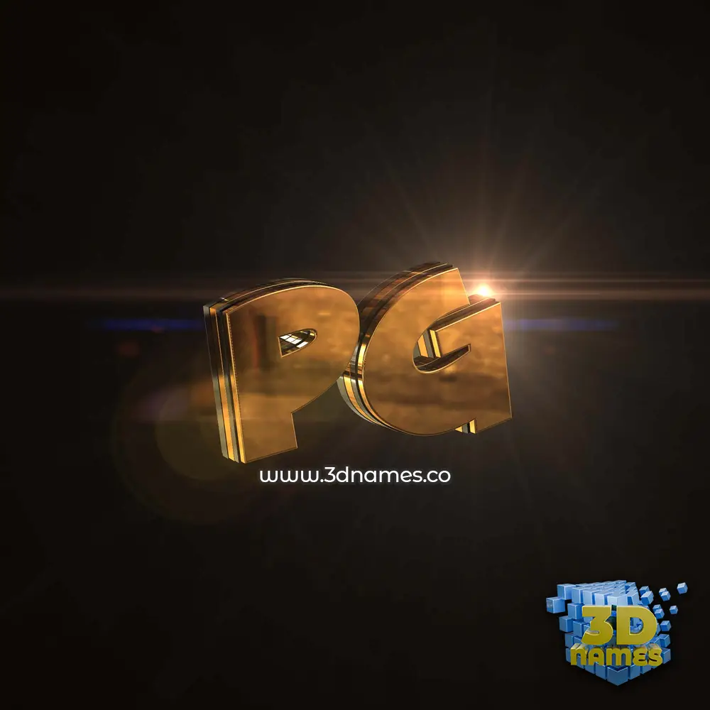 pg in Golden Sparkle style - 3D name wallpaper