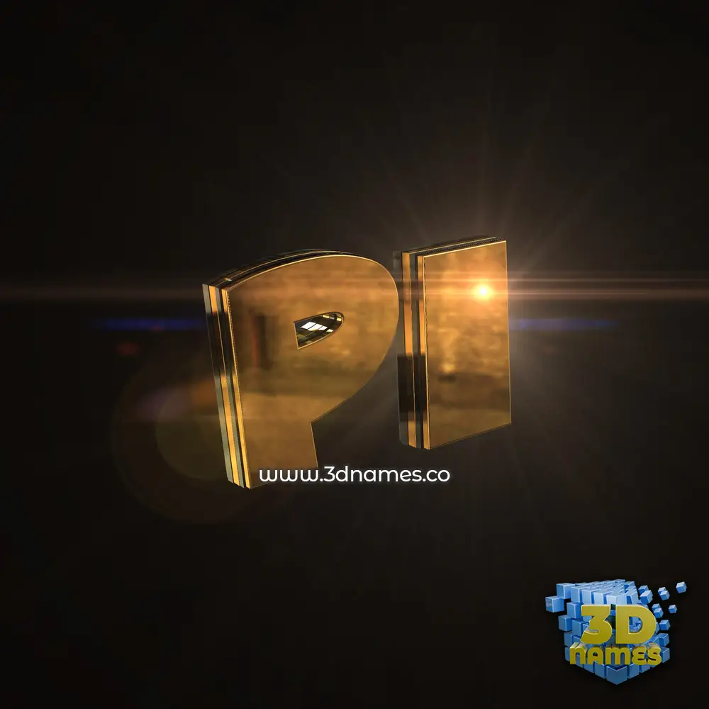 pi in Golden Sparkle style - 3D name wallpaper