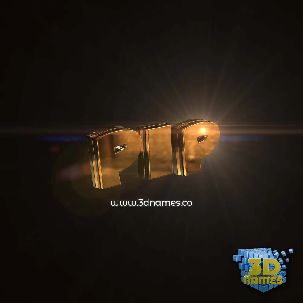 pip in Golden Sparkle style - 3D name wallpaper