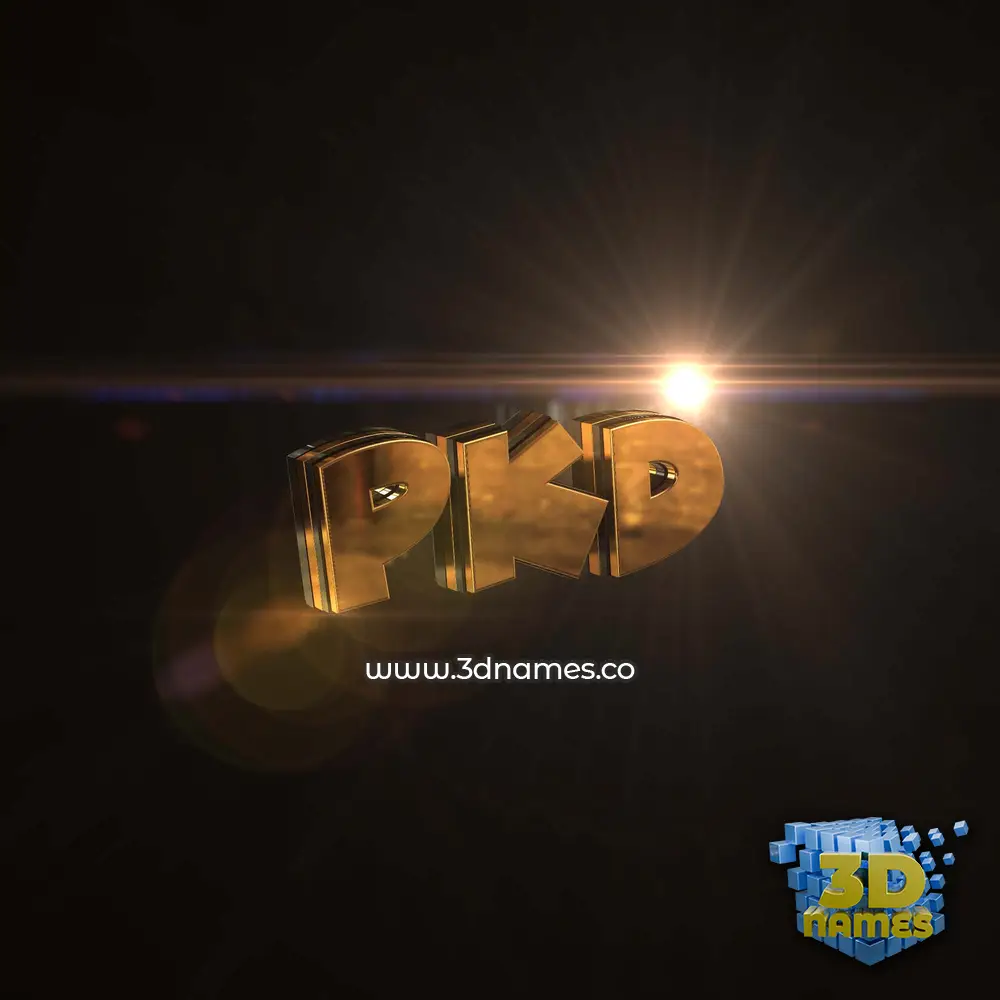 pkd in Golden Sparkle style - 3D name wallpaper