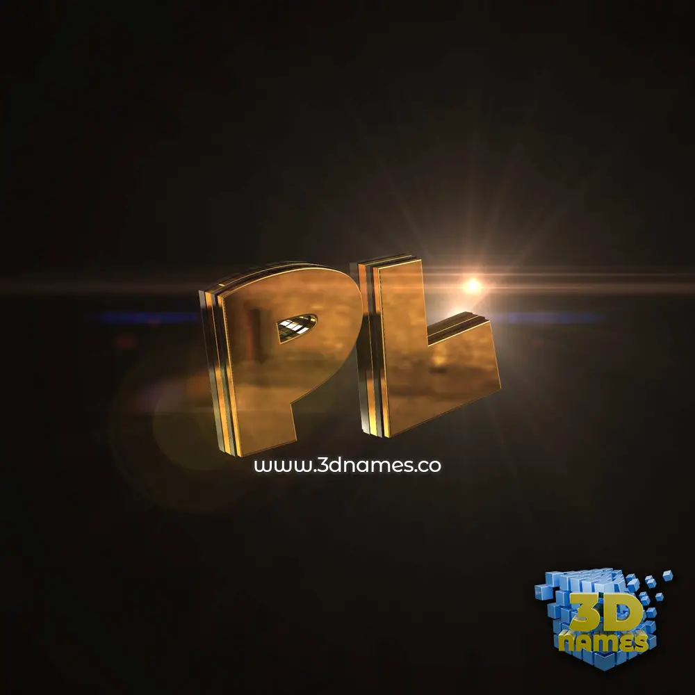 pl in Golden Sparkle style - 3D name wallpaper