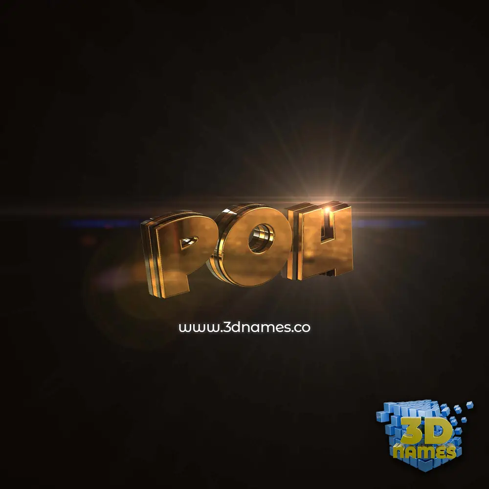pou in Golden Sparkle style - 3D name wallpaper