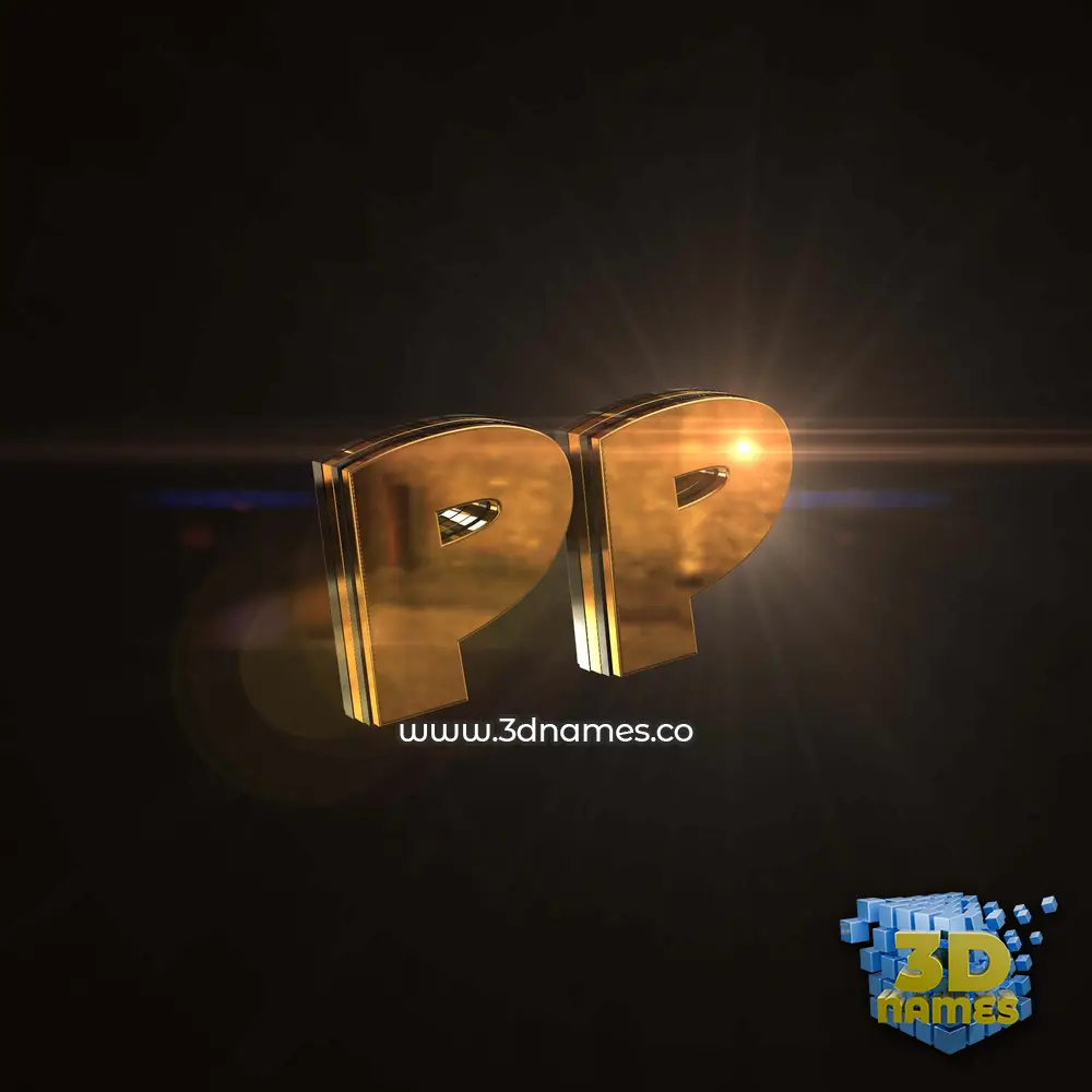 pp in Golden Sparkle style - 3D name wallpaper