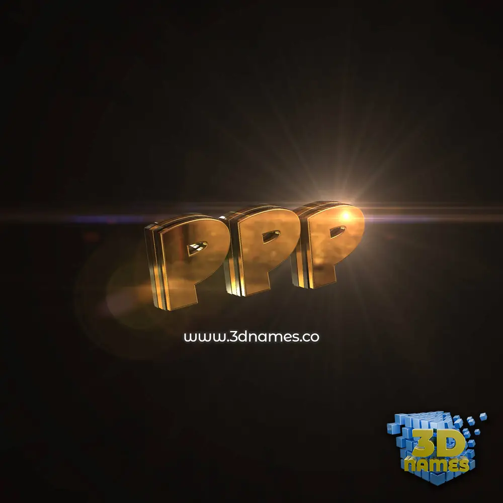 ppp in Golden Sparkle style - 3D name wallpaper