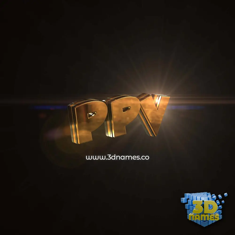 ppv in Golden Sparkle style - 3D name wallpaper