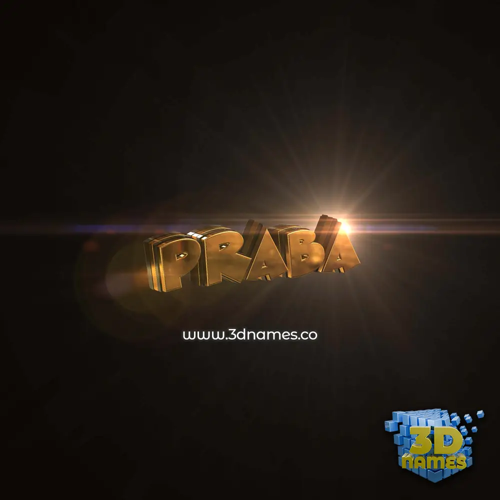 praba in Golden Sparkle style - 3D name wallpaper