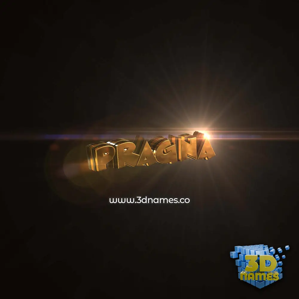 pragna in Golden Sparkle style - 3D name wallpaper