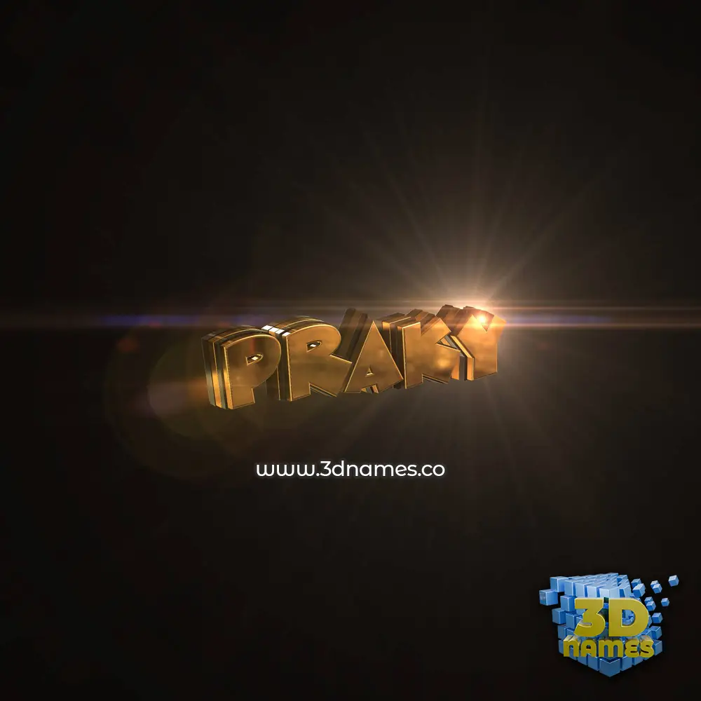 praky in Golden Sparkle style - 3D name wallpaper