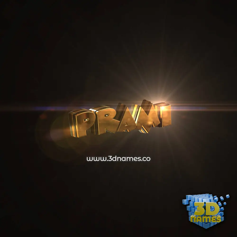 prami in Golden Sparkle style - 3D name wallpaper