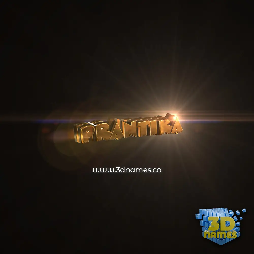 prantika in Golden Sparkle style - 3D name wallpaper
