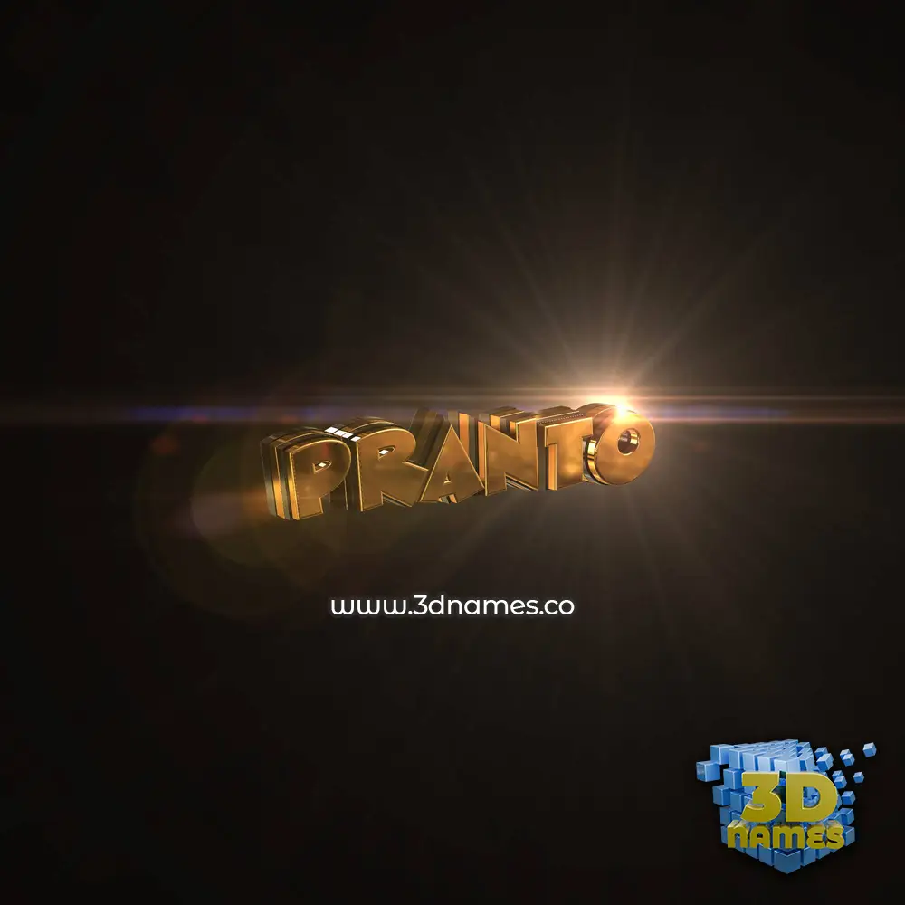 pranto in Golden Sparkle style - 3D name wallpaper