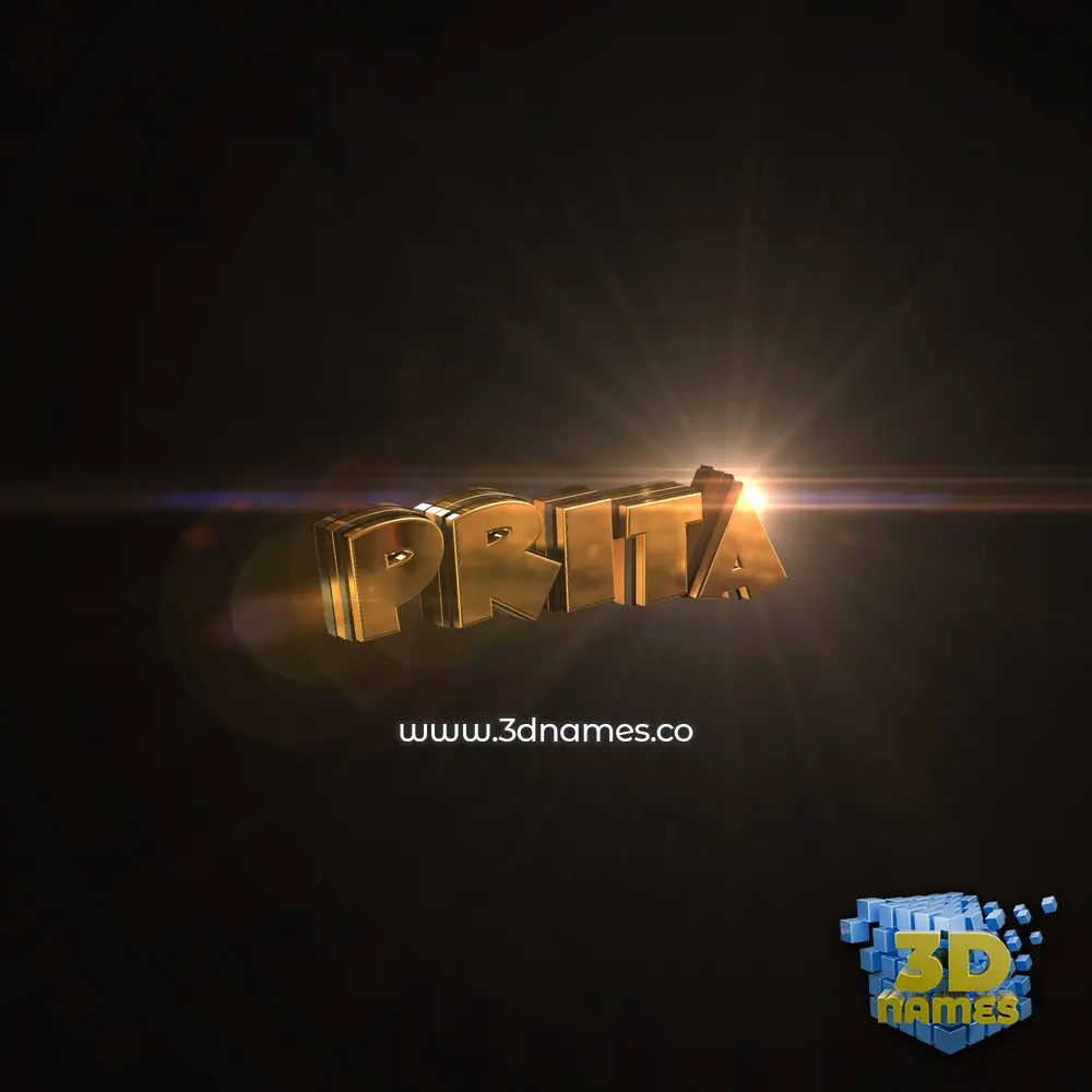 prita in Golden Sparkle style - 3D name wallpaper