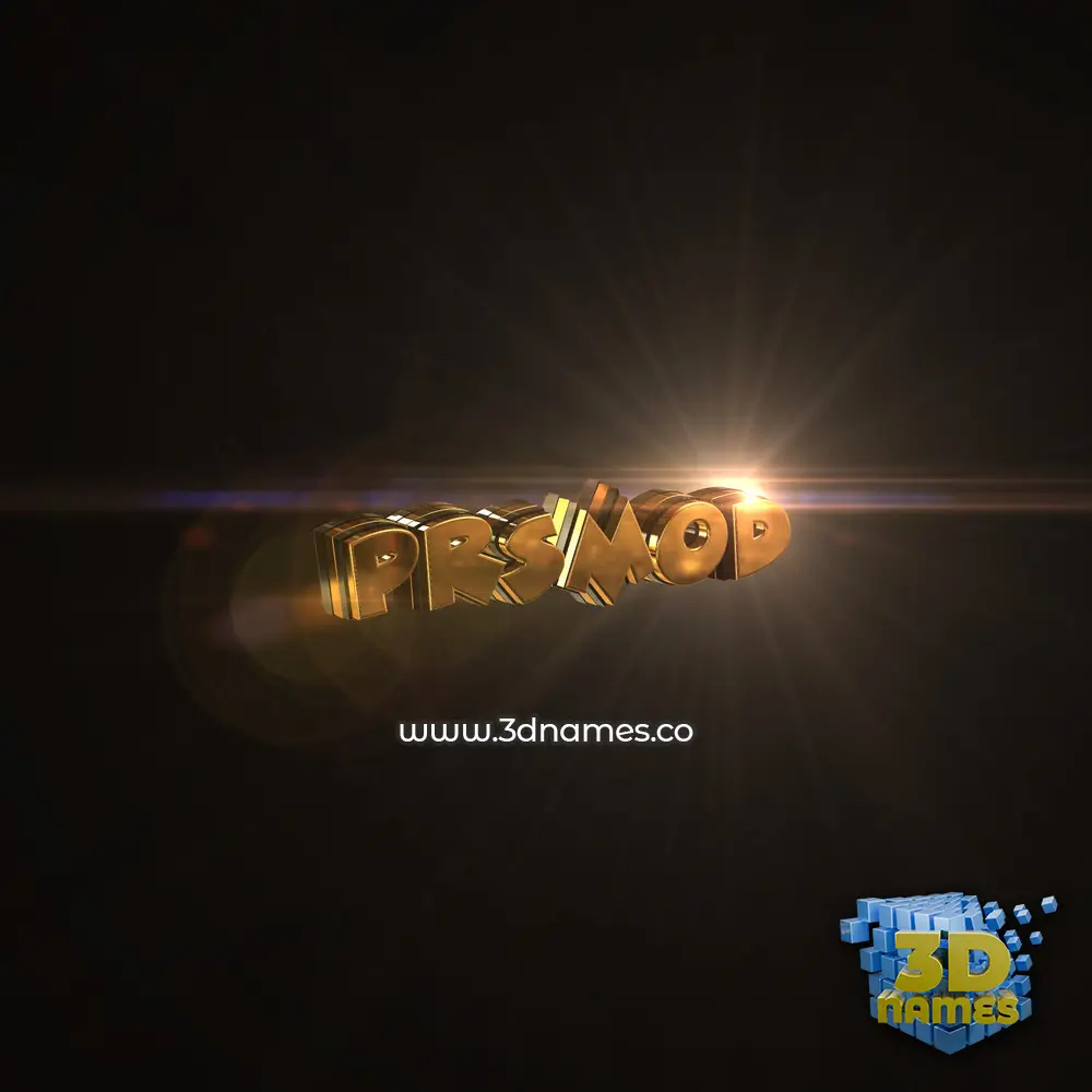 prsmod in Golden Sparkle style - 3D name wallpaper
