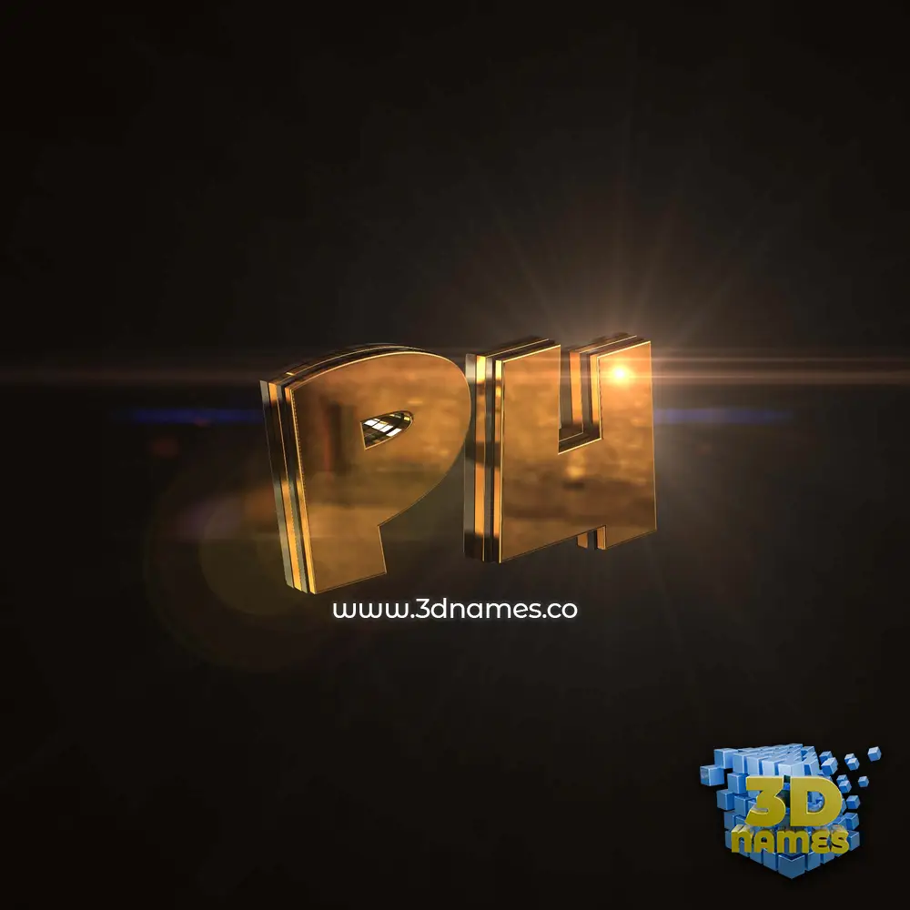 pu in Golden Sparkle style - 3D name wallpaper