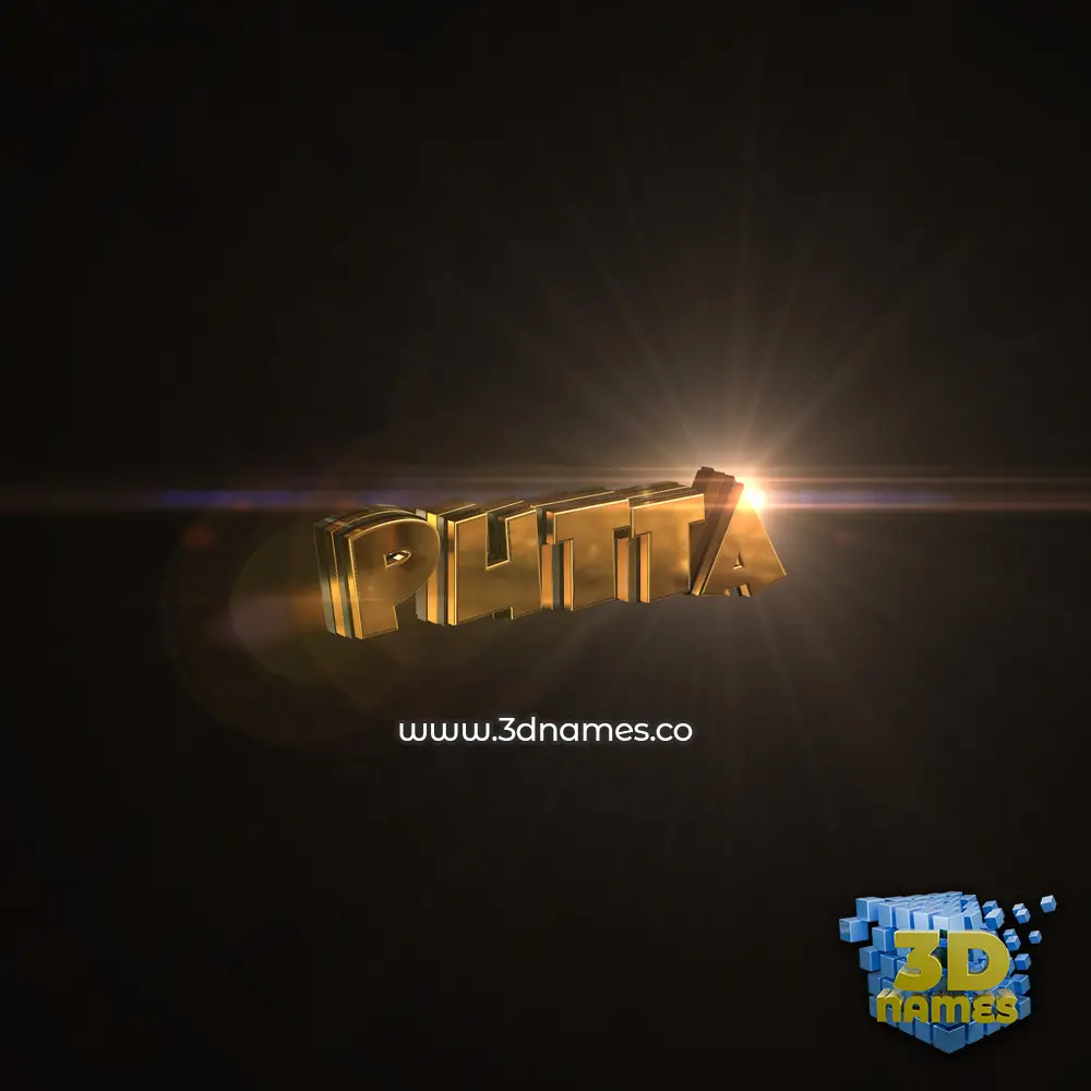 putta in Golden Sparkle style - 3D name wallpaper