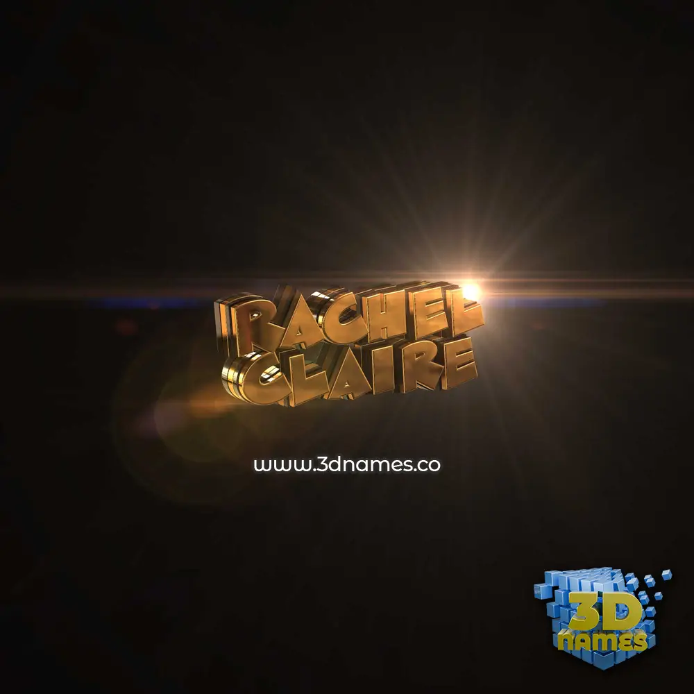 rachel claire in Golden Sparkle style - 3D name wallpaper