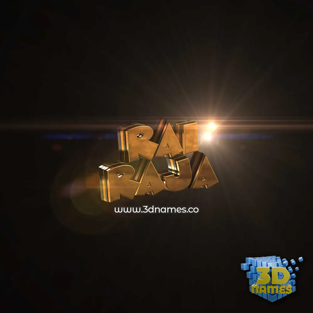 rai raja in Golden Sparkle style - 3D name wallpaper