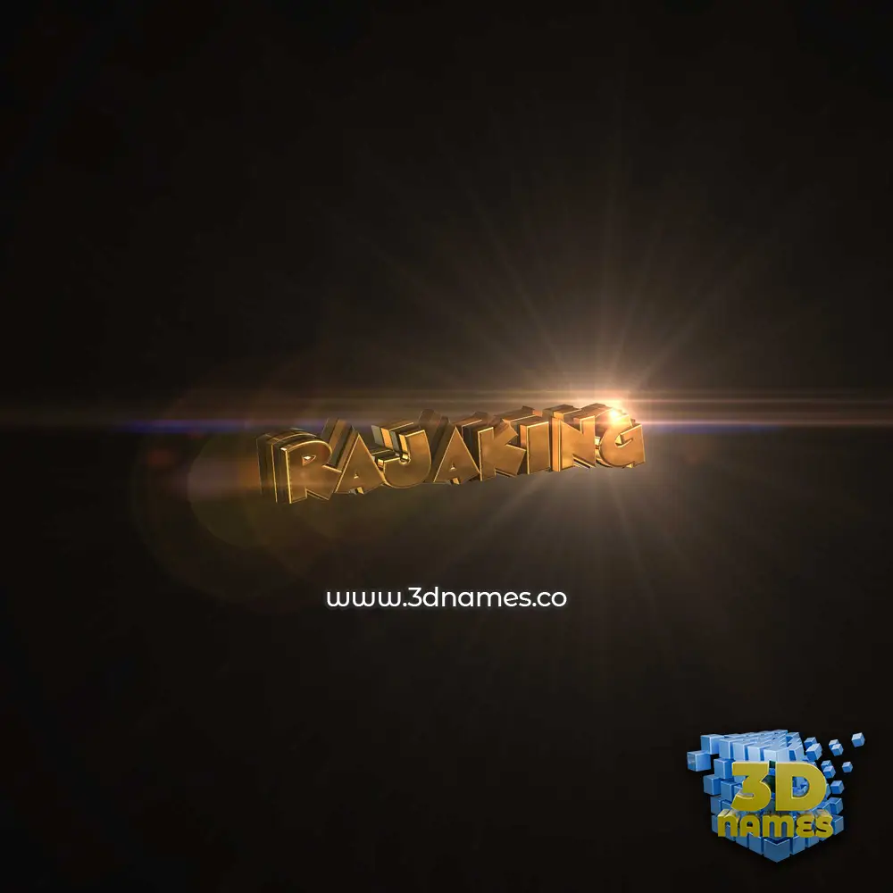 rajaking in Golden Sparkle style - 3D name wallpaper