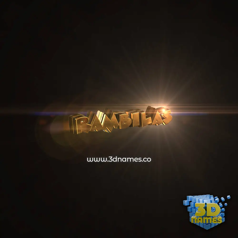 rambilas in Golden Sparkle style - 3D name wallpaper